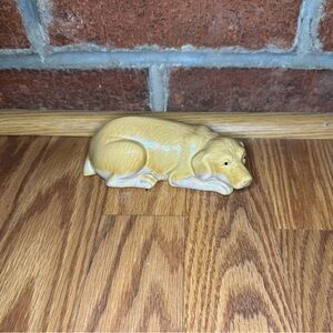 VTG Glazed Ceramic Labrador Retriever Dog Figurine Cottagecore Shelf Sitter